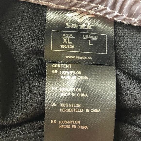 Santic padded nylon biking cycle shorts grey black men's size large - Picture 3 of 4